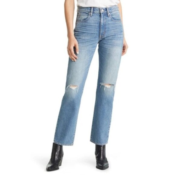 SLVRLAKE Stella High Waist Slim Straight Leg Jeans Badlands Womens Size 26 - Picture 1 of 11